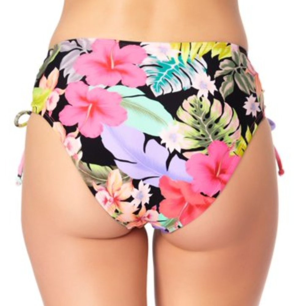 California Waves Floral-Print High-Waist Bikini Bottoms - Picture 3 of 3